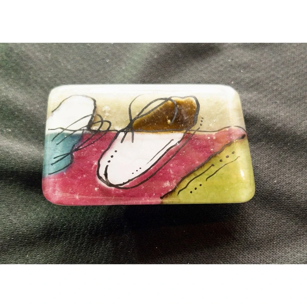 Abstract Hand Made‎ Colorful Glass Resin Belt Buckle